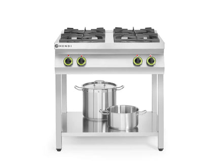 Gasherd Kitchen Line 4-flammig, offener Unterbau, HENDI, Kitchen Line, 19kW, 800x700x(H)900mm