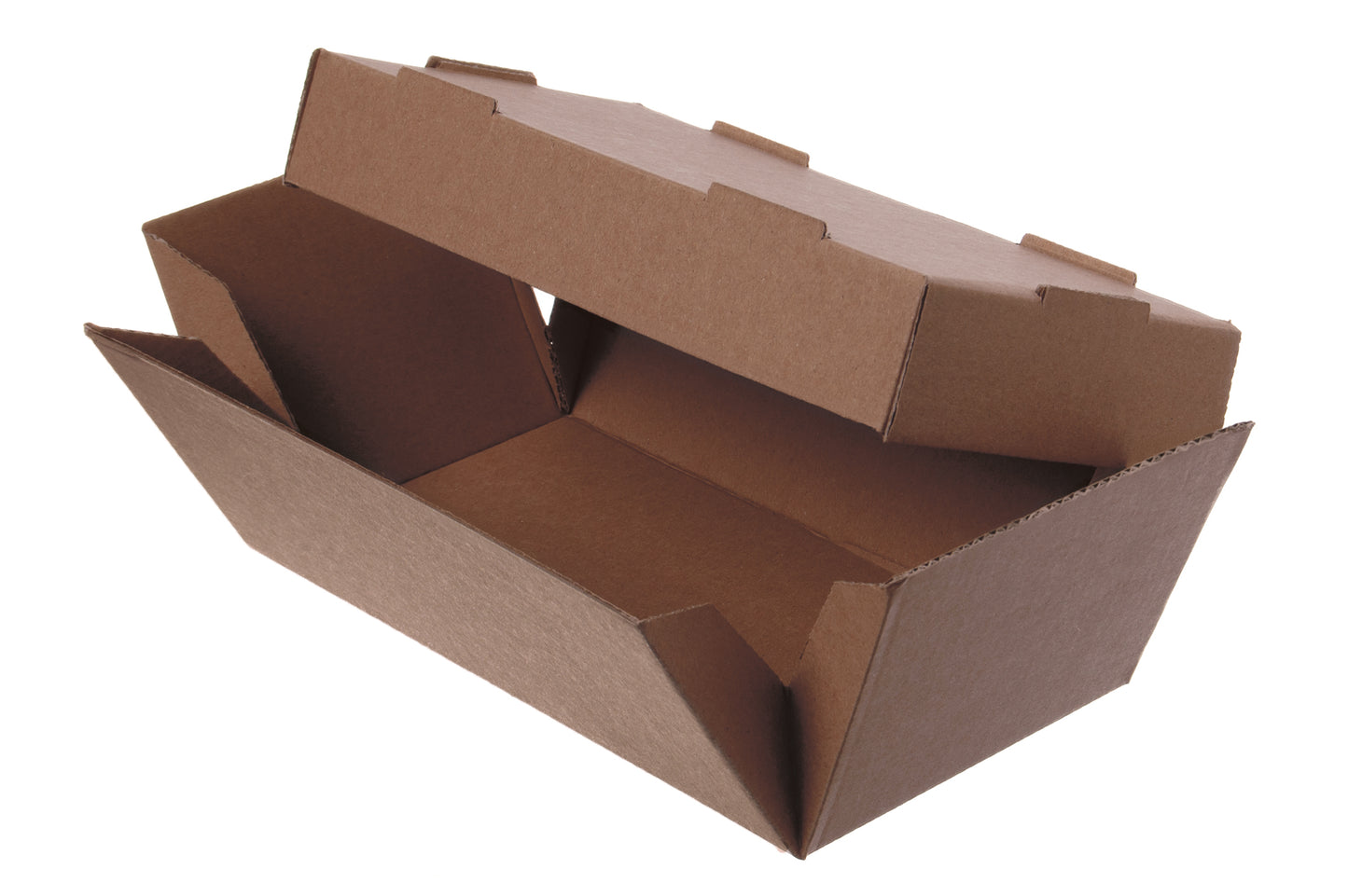 Faltbare Doppelbox Burger Box Pappe 24x12x10cm - 100 Stück