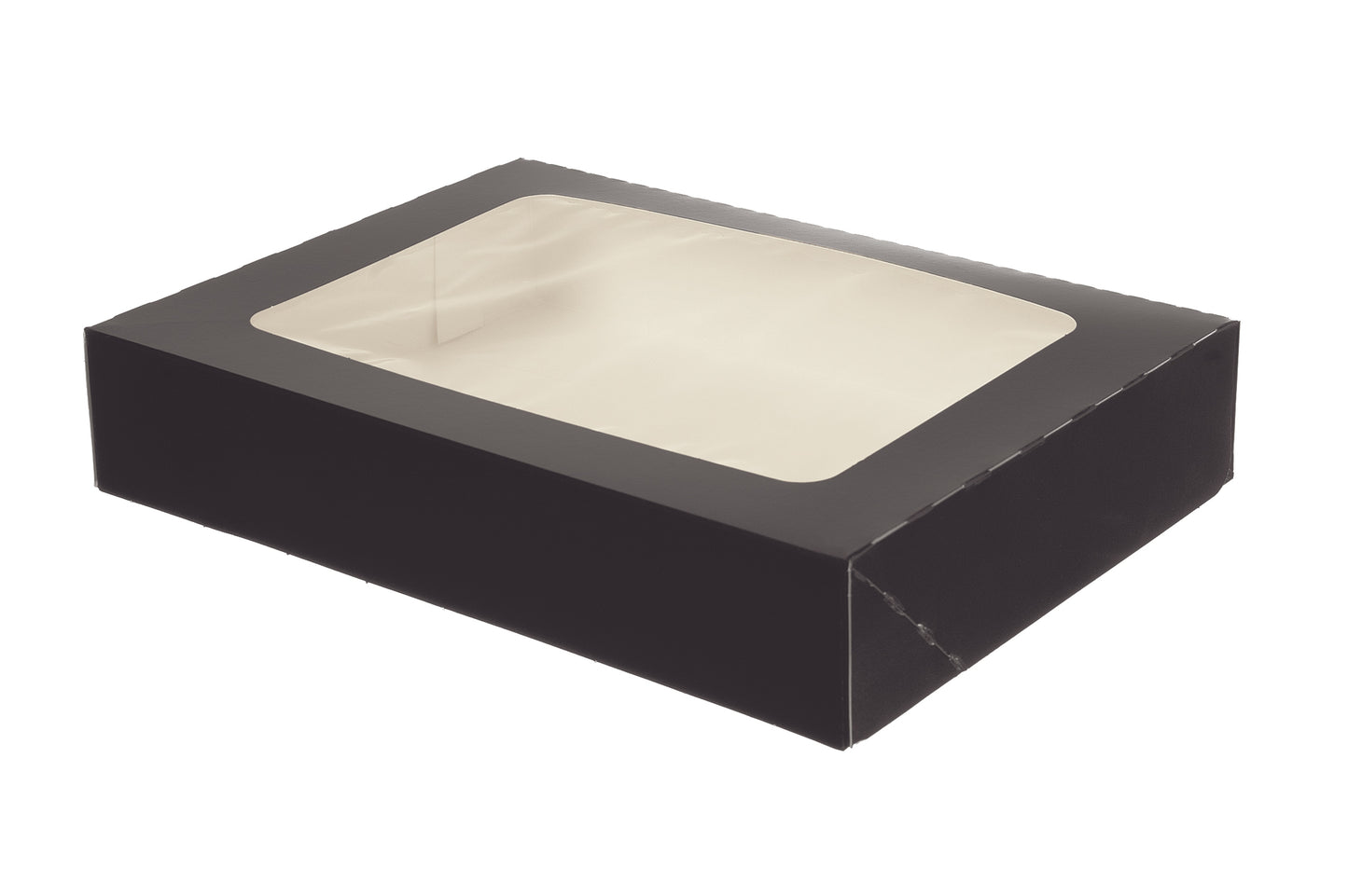Sushibox Pappe Sichtfenster Schwarz 260x190x50mm - 225 Stück