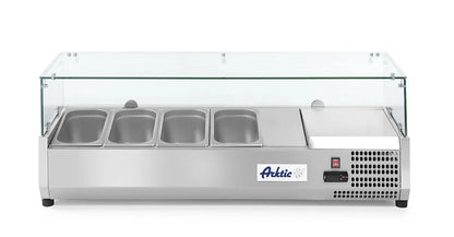 Aufsatz-Kühlvitrine Gastronorm 1/3, Arktic, 4x GN 1/3, 230V/180W, 1208x400x(H)456mm