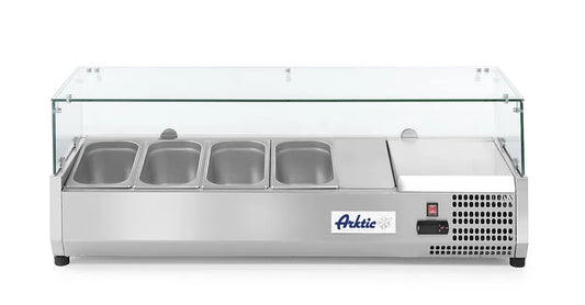 Aufsatz-Kühlvitrine Gastronorm 1/3, Arktic, 4x GN 1/3, 230V/180W, 1208x400x(H)456mm