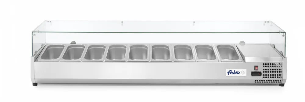 Aufsatz-Kühlvitrine Gastronorm 1/3, Arktic, 4x GN 1/3, 230V/180W, 1208x400x(H)456mm