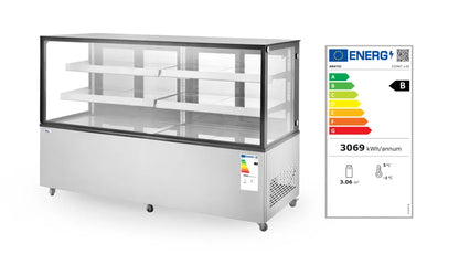 Kühlvitrine mit 2 Regalen, Arktic, 410L, 230V/490W, 1224x677x(H)1230mm