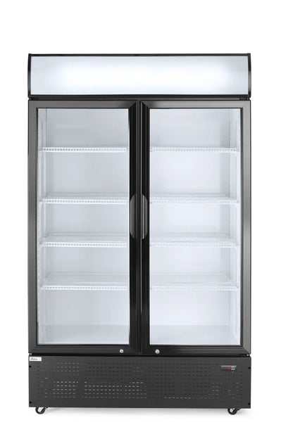Rückwandkühlschrank mit hinterleuchteter Blende, zweitürig, Arktic, 512L, Schwarz, 220-240V/510W, 1120x585x(H)1900mm