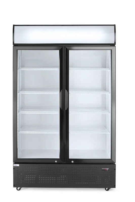 Rückwandkühlschrank mit hinterleuchteter Blende, zweitürig, Arktic, 512L, Schwarz, 220-240V/510W, 1120x585x(H)1900mm