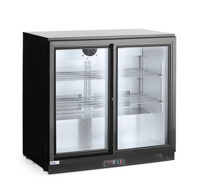 Kühlschrank hinten mit doppelten Schiebetüren, Arktic, 158L, Schwarz, 220-240V/160W, 900x520x(H)865mm
