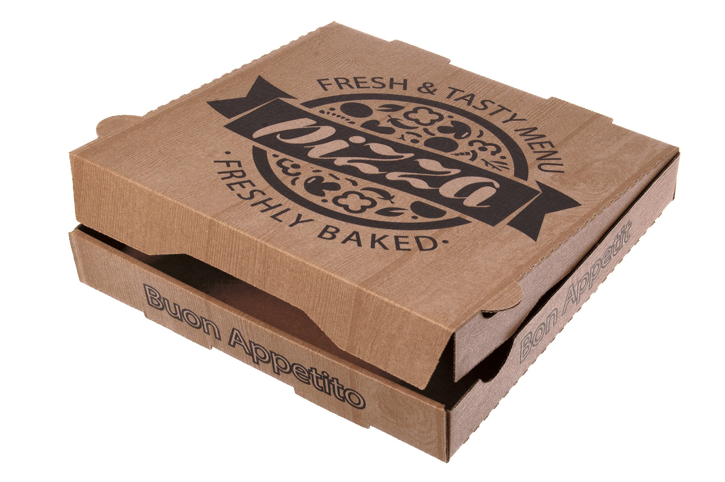 Pizzakarton 31x31x4 Braun Fresh&Tasty NYC