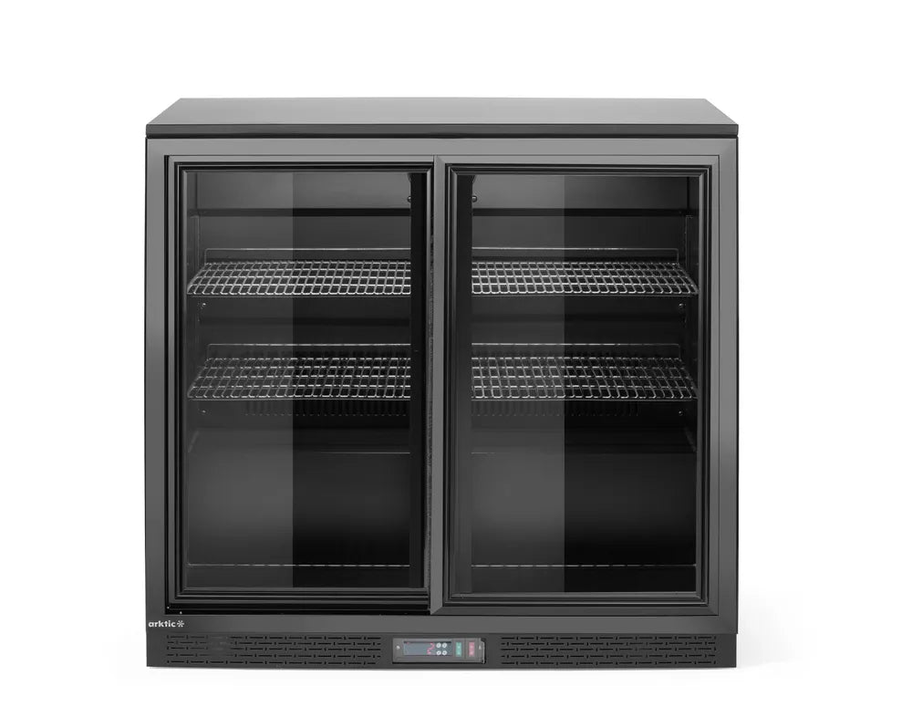 Kühlschrank hinten mit doppelten Schiebetüren, Arktic, 158L, Schwarz, 220-240V/160W, 900x520x(H)870mm