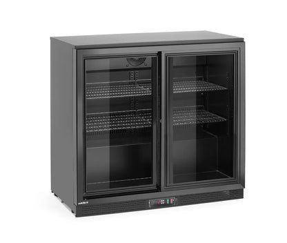 Kühlschrank hinten mit doppelten Schiebetüren, Arktic, 158L, Schwarz, 220-240V/160W, 900x520x(H)870mm