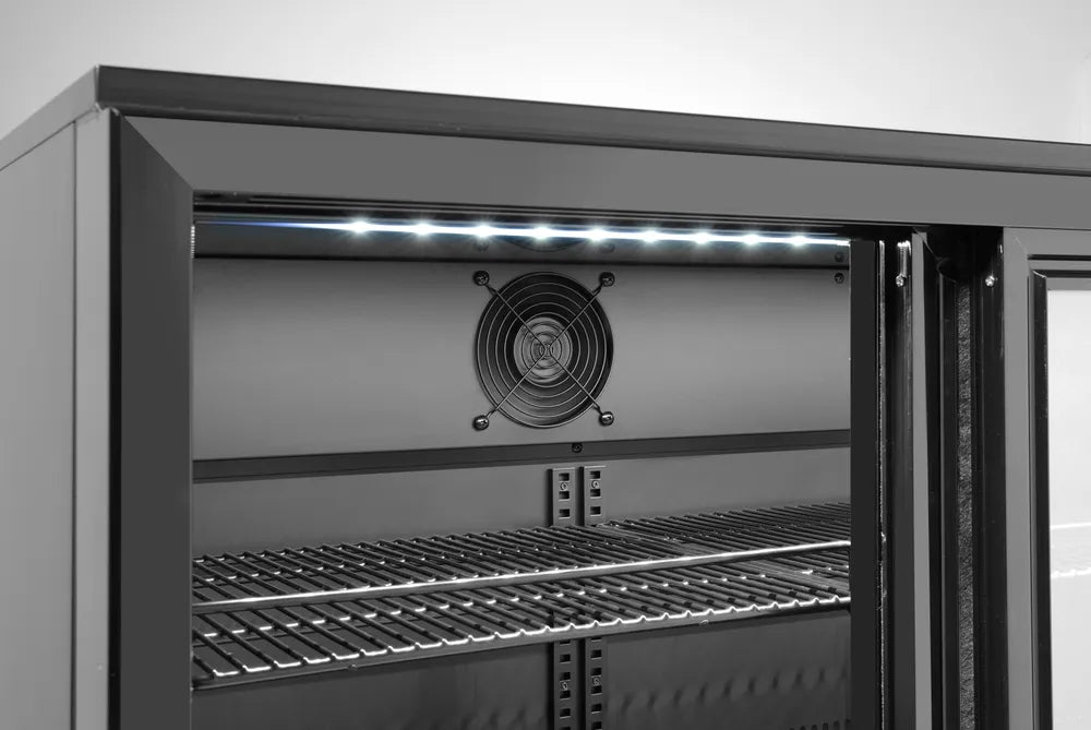Kühlschrank hinten mit doppelten Schiebetüren, Arktic, 158L, Schwarz, 220-240V/160W, 900x520x(H)870mm