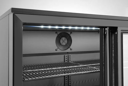 Kühlschrank hinten mit doppelten Schiebetüren, Arktic, 158L, Schwarz, 220-240V/160W, 900x520x(H)870mm