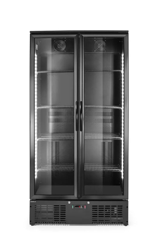 Kühlschrank mit doppelter Tür auf der Rückseite, Arktic, 384L, Schwarz, 220-240V/365W, 900x530x(H)1820mm