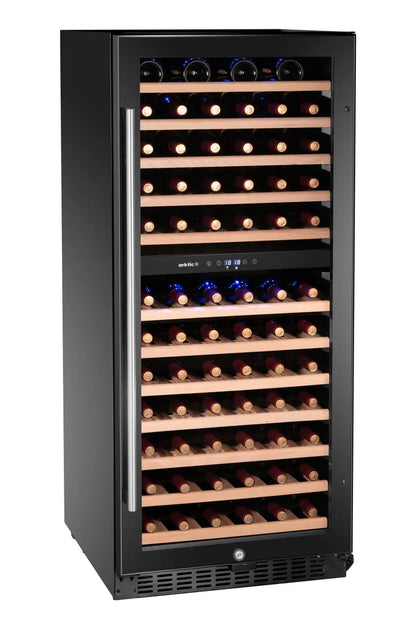 Weinkühler, 2 Zonen, 124 Flaschen, Arktic, 265L, Schwarz, 570x595x(H)1400mm