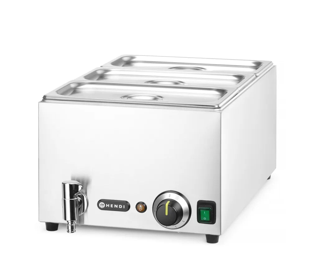 Wasserbad-Set mit Ablasshahn Ranger, HENDI, GN 1/1, 230V/1000W, 605x332x(H)242mm