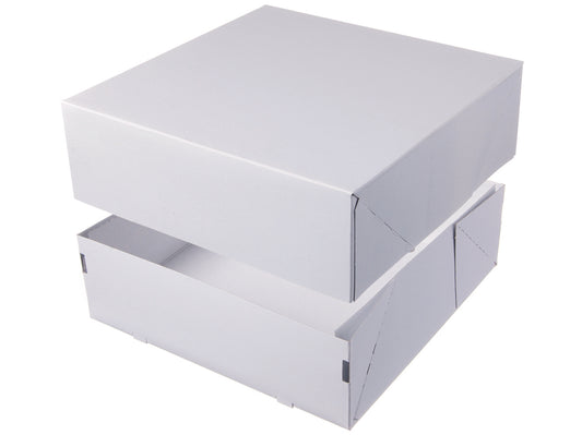 Tortenkarton inkl. Deckel 328x328x108mm weiß - 25 Stück