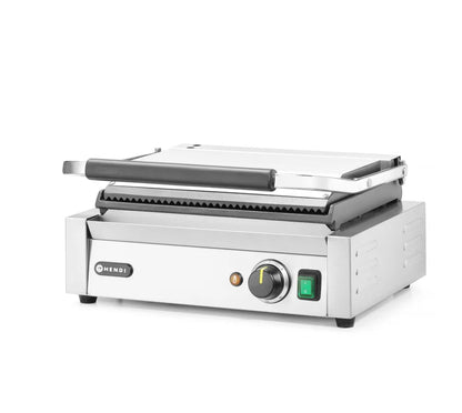 Kontaktgrill - Panini, HENDI, oben gerillt, unten glatt, 230V/2200W, 430x375x(H)216mm