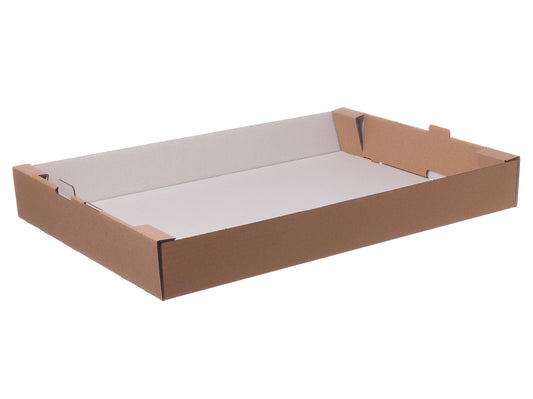 Kuchensteige Pappe 58x39,5x7cm braun-weiß - 50 Stück