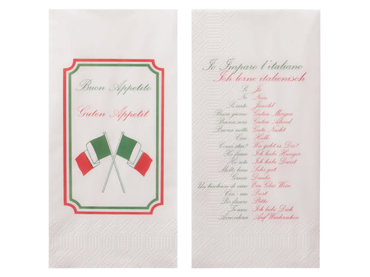 Servietten Italien Flagge 40x40cm 2-lagig 1/8 Buchfalz - 1500 Stück
