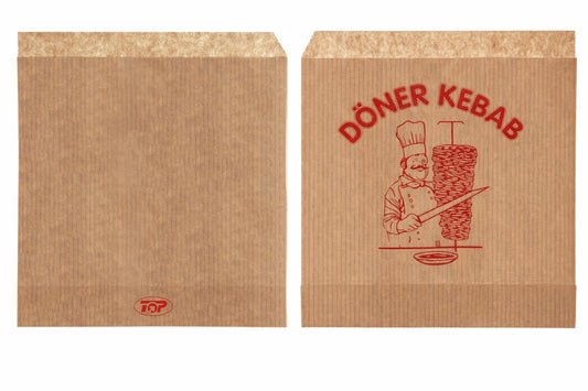 Dönerbeutel Kebab Snackbeutel braun 16x16cm - 2000 Stück