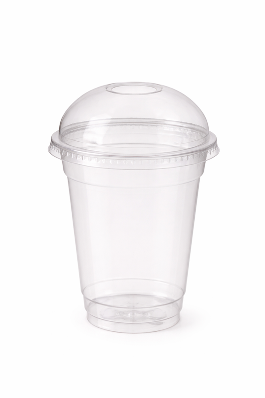 Smoothie Cup rPET 225ml 70x95mm mit Deckel Domdeckel - 800 Stück