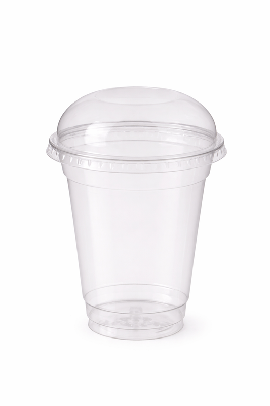 Smoothie Cup rPET 300ml 105x95mm mit Deckel Domdeckel ohne Loch - 800 Stück