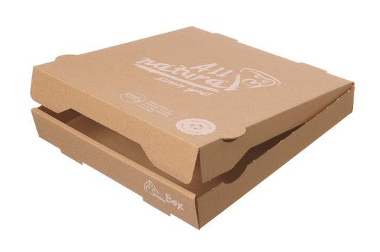 Pizzakarton 26x26x4 Braun Natural - 100 Stück