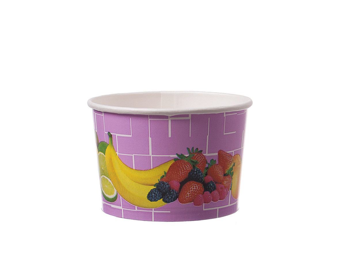 Eisbecher Pappe Motiv Früchte 220ml - 1200 Stück