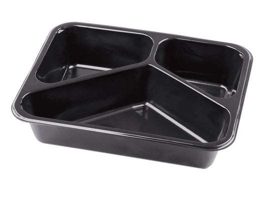 Siegelschale 904 3-geteilt schwarz 227x178x30mm - 500 Stück