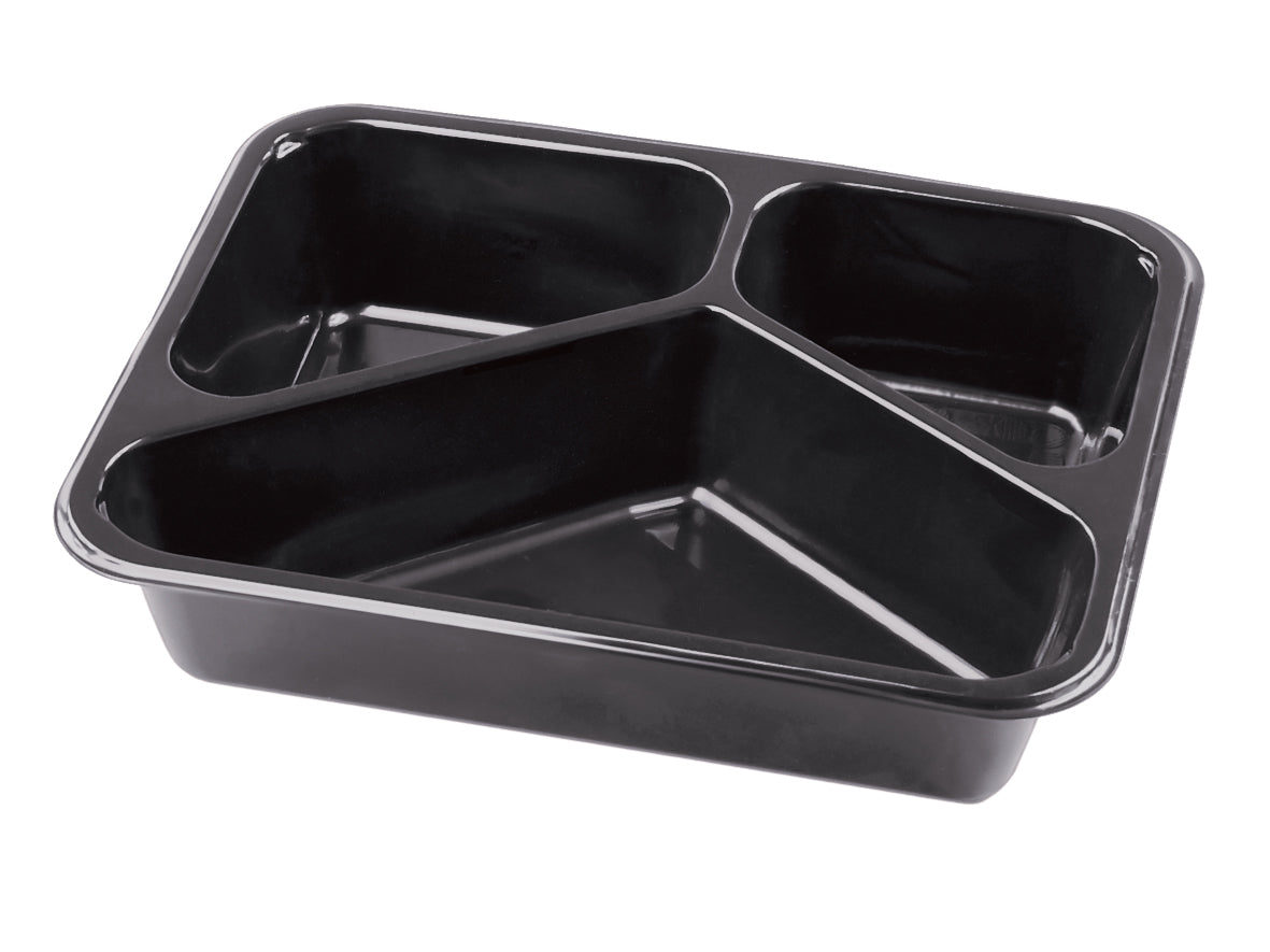 Siegelschale 910 3-geteilt schwarz 227x178x45mm - 500 Stück