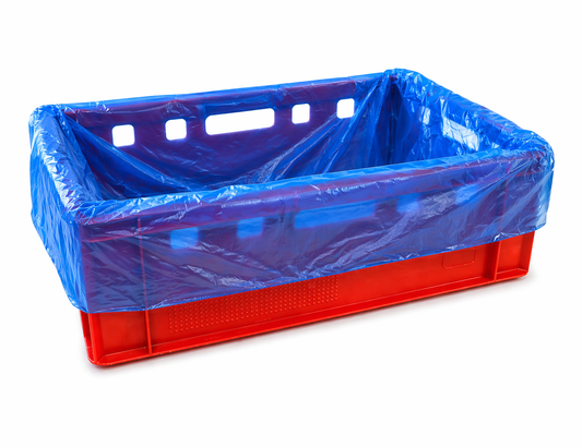 Polybeutel Einlegebeutel E2 Kisten blau 10my 65+45x65cm - 500 Stück