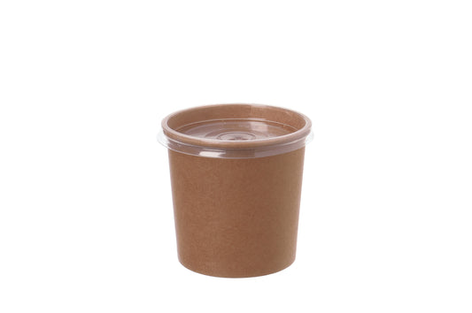Suppenbecher Pappe PE 360ml mit Dampfloch-Deckel - 500 Stück