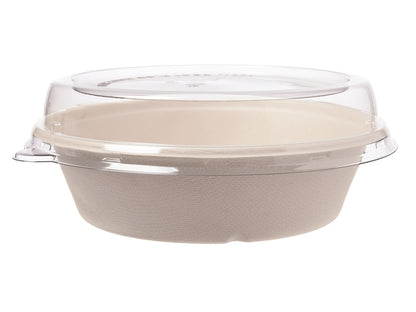 Einweg Salatschale mit Deckel 900ml braun Bagasse - 500 Stück