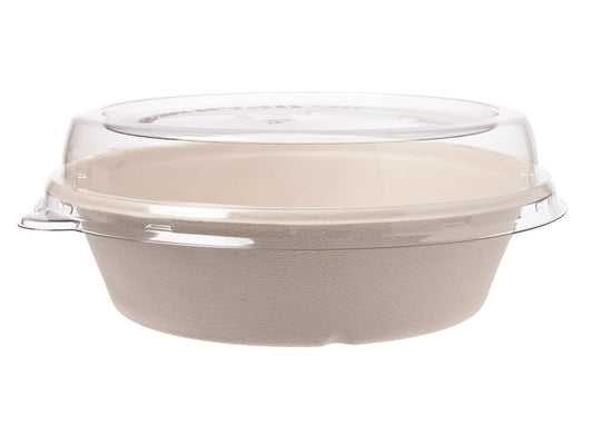 Einweg Salatschale mit Deckel 900ml braun Bagasse - 500 Stück