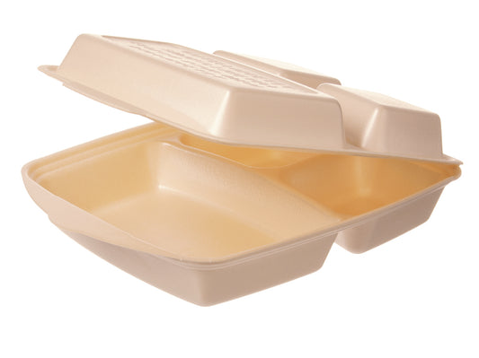 Dinnerbox XPS 1637 3-geteilt beige 280x220x75mm - 200 Stück
