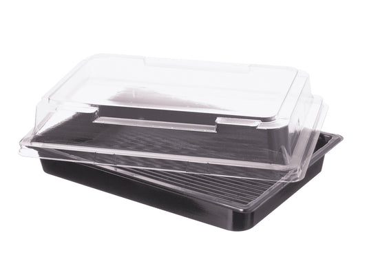 Sushi Schale mit Deckel PET 215x130x18mm - 50 Stück