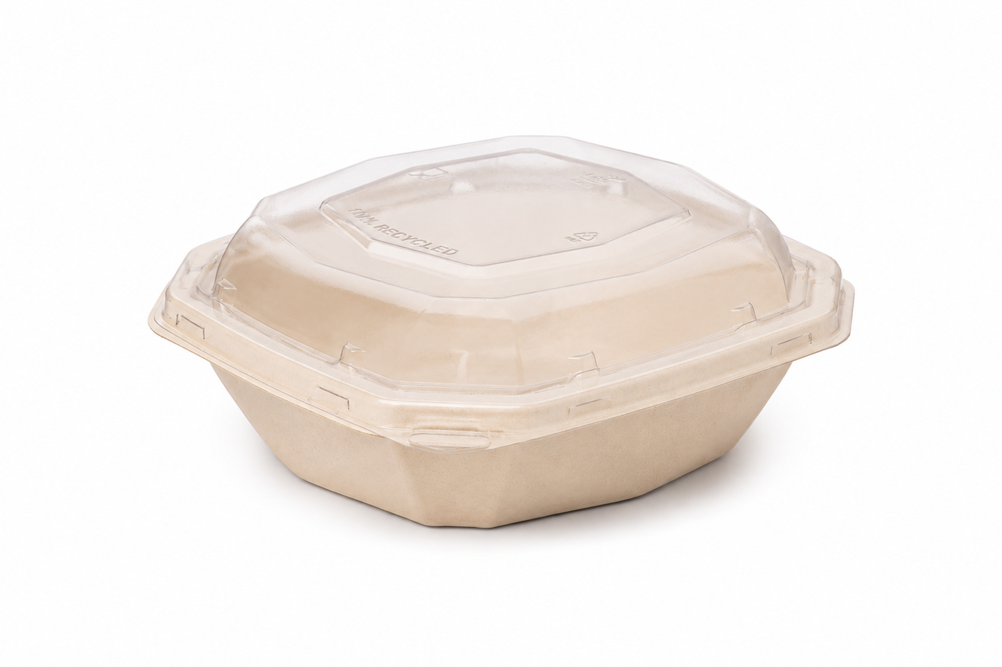 Einweg Salatschale mit Deckel Octa Bagasse 650ml - 300 Stück