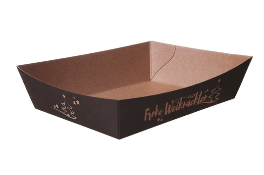 Gebäckschale Keksschale Pappe Weihnachten 130x90x35mm - 1000 Stück