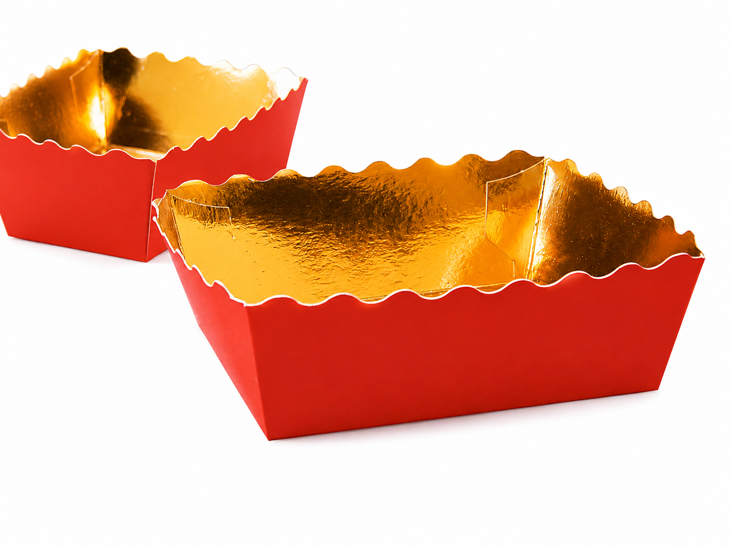Gebäckschale Pappe Rot Gold 130x90x35mm - 700 Stück