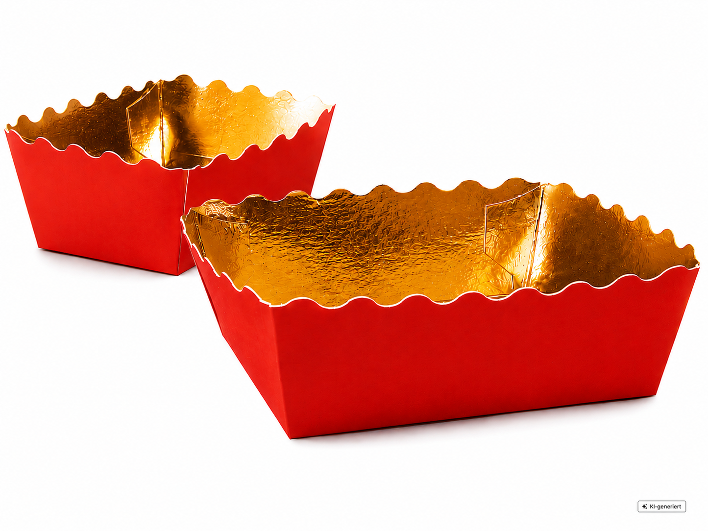 Gebäckschale Pappe Rot Gold 150x140x46mm - 250 Stück