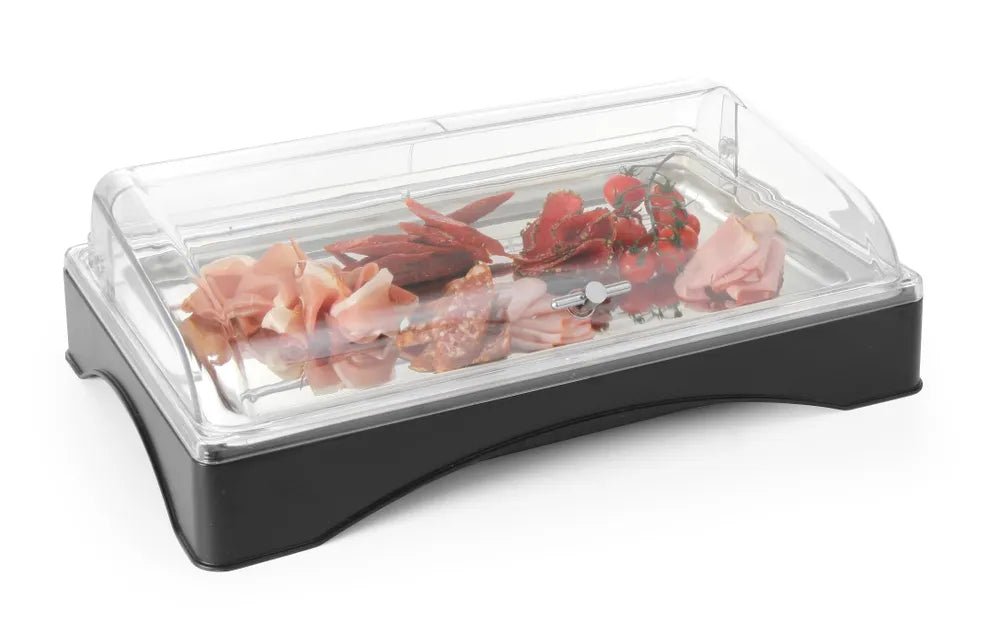 Rolltop-Display gekühlt - GN 1/1, HENDI, Set inkl. Kühlelement, 555x357x(H)175mm