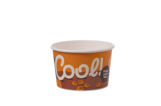 Eisbecher Pappe orange Motiv Früchte 140ml - 1155 Stück