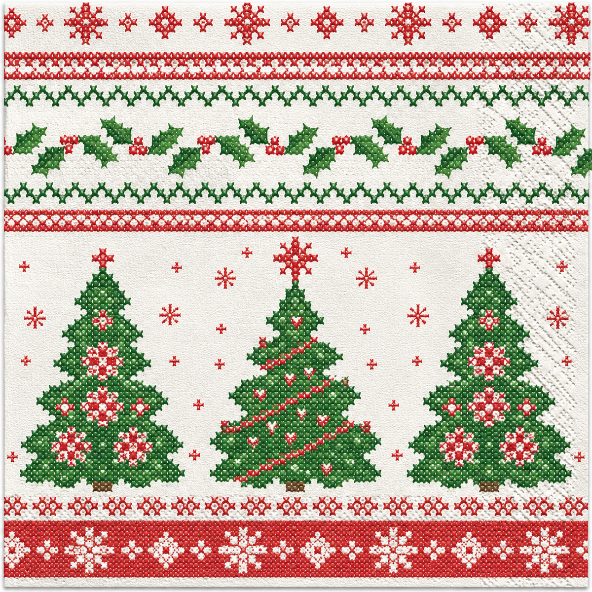 Servietten Weihnachten 33x33cm 3-lagig 1/4 Falz Gina - 100 Stück