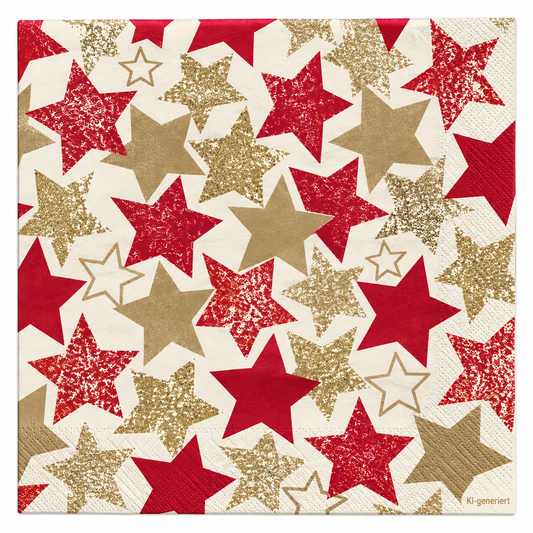 Servietten Weihnachten 33x33cm 3-lagig 1/4 Falz Levi - 100 Stück