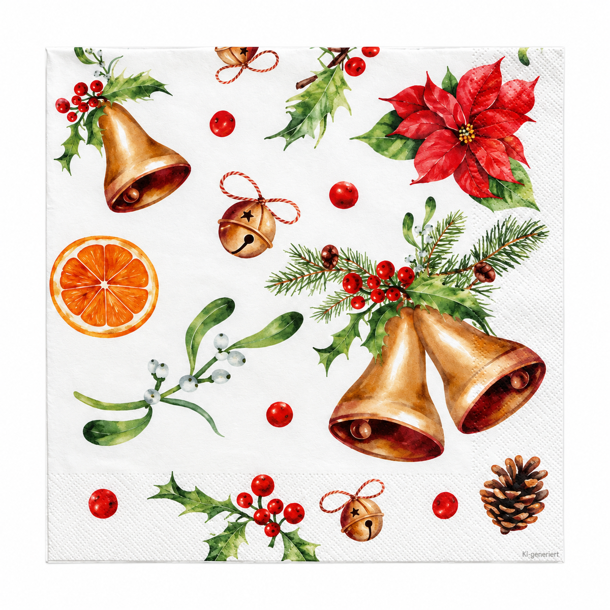 Servietten Weihnachten 33x33cm 3-lagig 1/4 Falz Marianne - 100 Stück