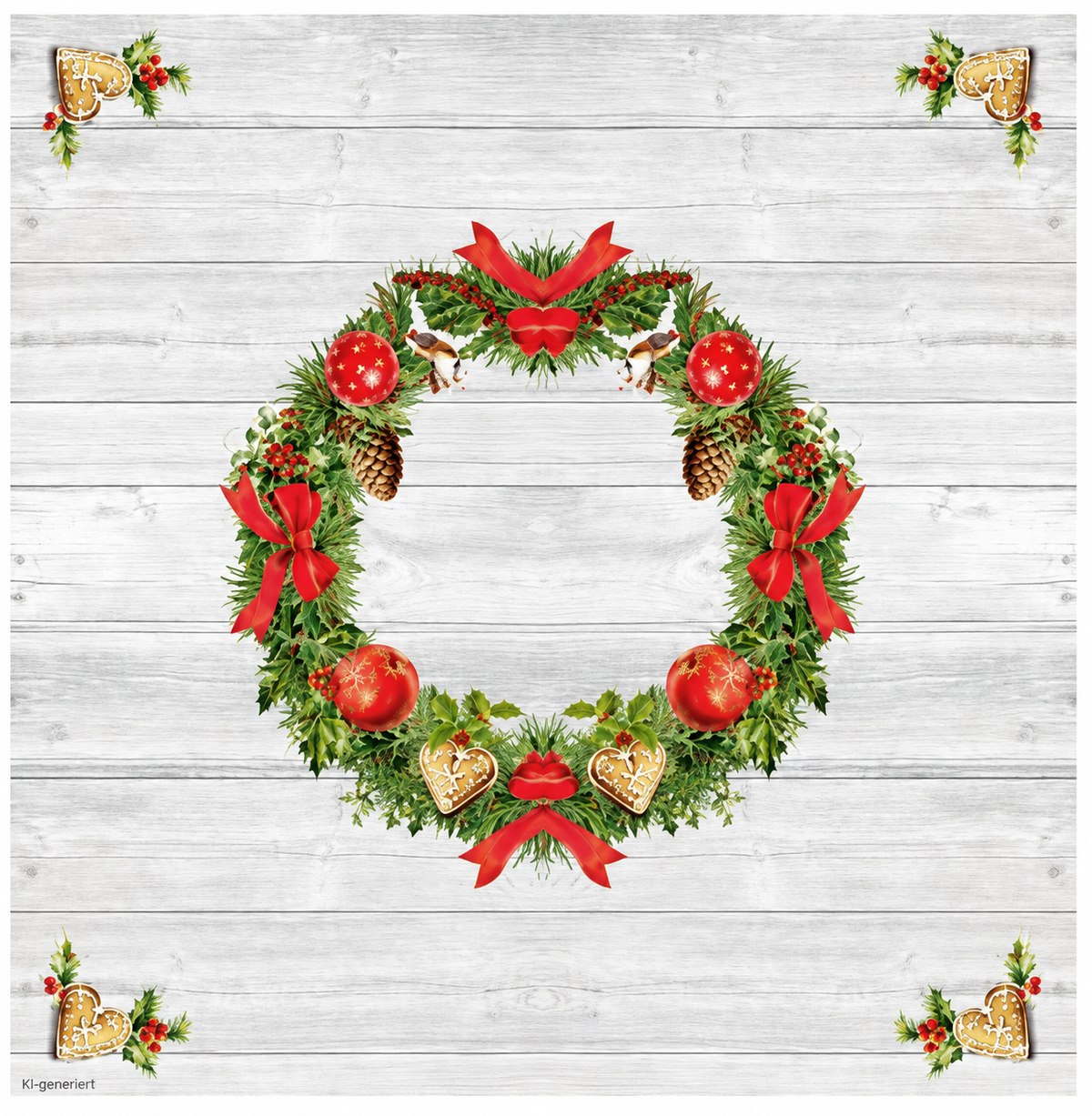 Tischdecke Weihnachten 80x80cm 1/8 Falz Advent - 20 Stück