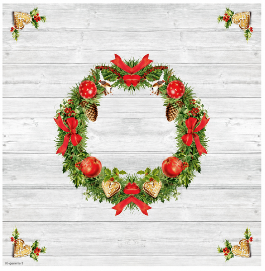 Tischdecke Weihnachten 80x80cm 1/8 Falz Advent - 20 Stück