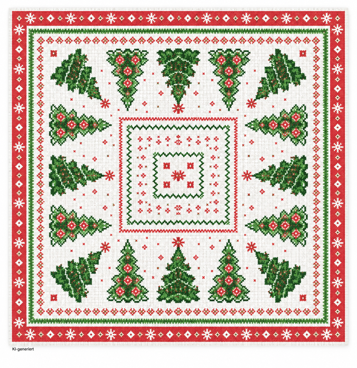 Tischdecke Weihnachten 80x80cm 1/8 Falz Gina - 20 Stück