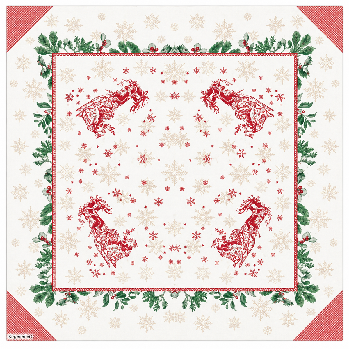 Tischdecke Weihnachten 80x80cm 1/8 Falz Tiemen - 20 Stück