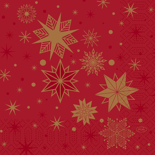 Servietten 33x33cm 3-lagig 1/4 Falz Stargazing Red - 1000 Stück