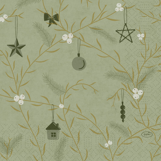 Servietten 33x33cm 3-lagig 1/4 Falz Noel Pistachio - 1000 Stück